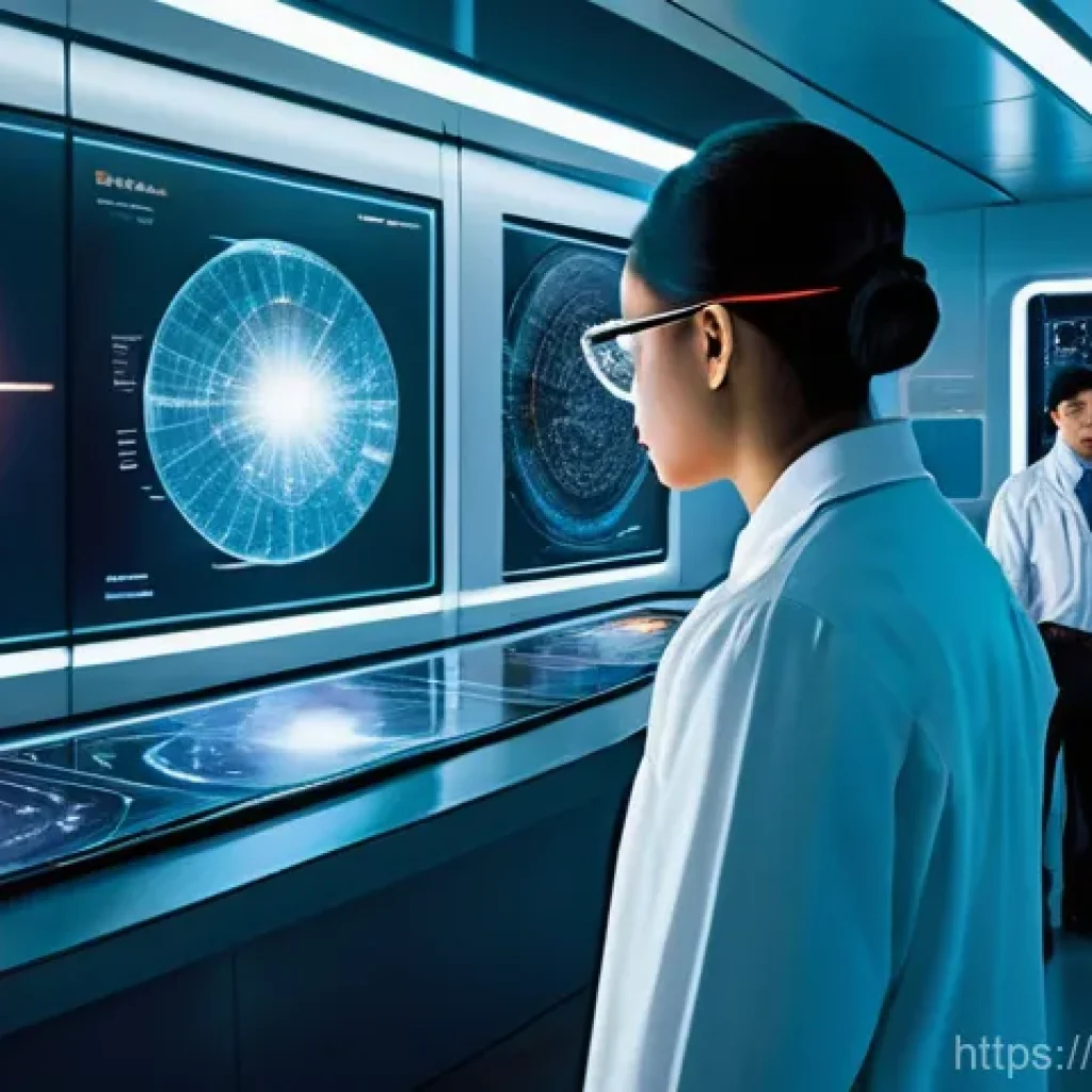 대통일 이론과 초대칭 - **Prompt:** A group of diverse scientists, men and women of various ethnicities, are deeply engrosse...