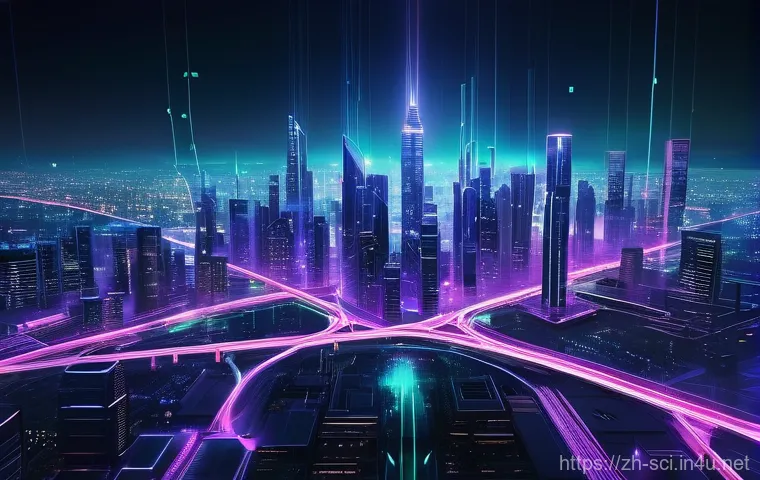 사이버 보안과 AI 기반 방어 시스템 - **Prompt: "The Digital Guardian: An AI Entity Protecting a Cyber City"**
    A highly detailed, cine...