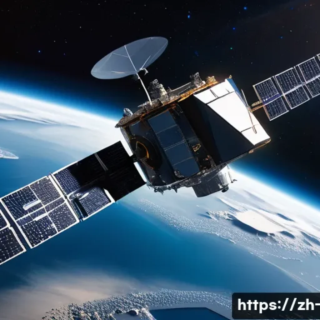 우주 쓰레기 문제와 해결 방안 - A detailed futuristic space scene depicting a variety of orbital debris fragments of different sizes...