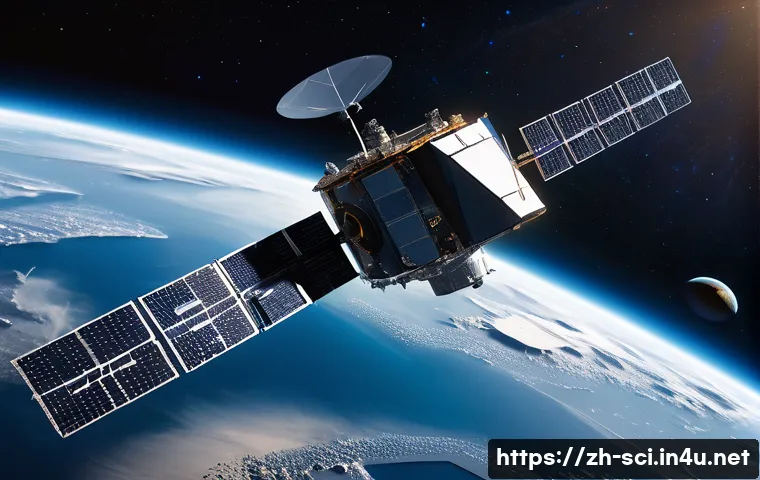우주 쓰레기 문제와 해결 방안 - A detailed futuristic space scene depicting a variety of orbital debris fragments of different sizes...